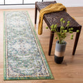 SAFAVIEH Madison Collection Runner Rug - 22 x 16, Green & Turquoise, Boho Chic Medallion Distressed Design, Non-Shedding & Eas