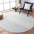 SAFAVIEH Tulum Collection 67 Round Light Grey/Ivory TUL272F Moroccan Boho Tribal Non-Shedding Dining Room Entryway Foyer Living
