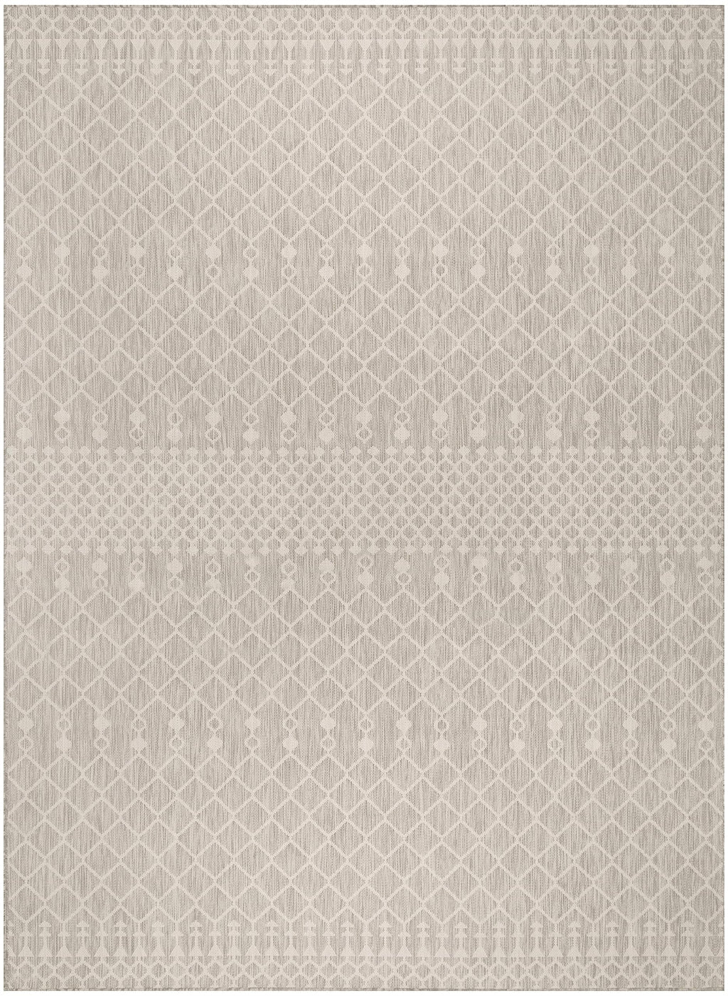 Nourison Positano Indoor/Outdoor Light Grey 8' X 10' Area Rug, Easy Cleaning, Non Shedding, Bed Room, Living Room, Dining Room, Backyard, Deck, Patio (8X10)