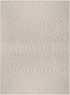 Nourison Positano Indoor/Outdoor Light Grey 8' X 10' Area Rug, Easy Cleaning, Non Shedding, Bed Room, Living Room, Dining Room, Backyard, Deck, Patio (8X10)