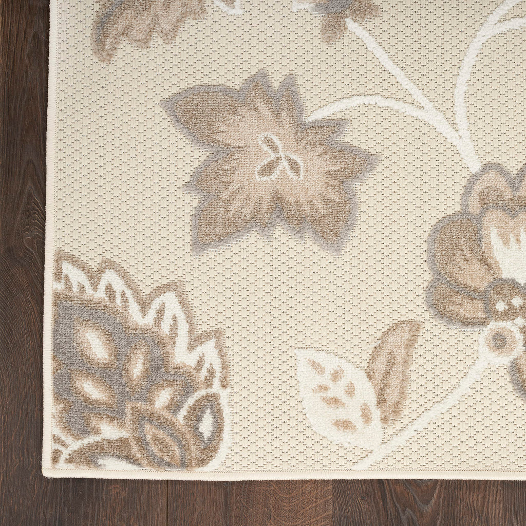 Nourison Aloha Indoor-Outdoor Beige 2'8' X 4' Area Rug, Easy Cleaning, Non Shedding, Bed Room, Living Room, Dining Room, Backyard, Deck, Patio (3X4)