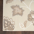 Nourison Aloha Indoor-Outdoor Beige 2'8' X 4' Area Rug, Easy Cleaning, Non Shedding, Bed Room, Living Room, Dining Room, Backyard, Deck, Patio (3X4)