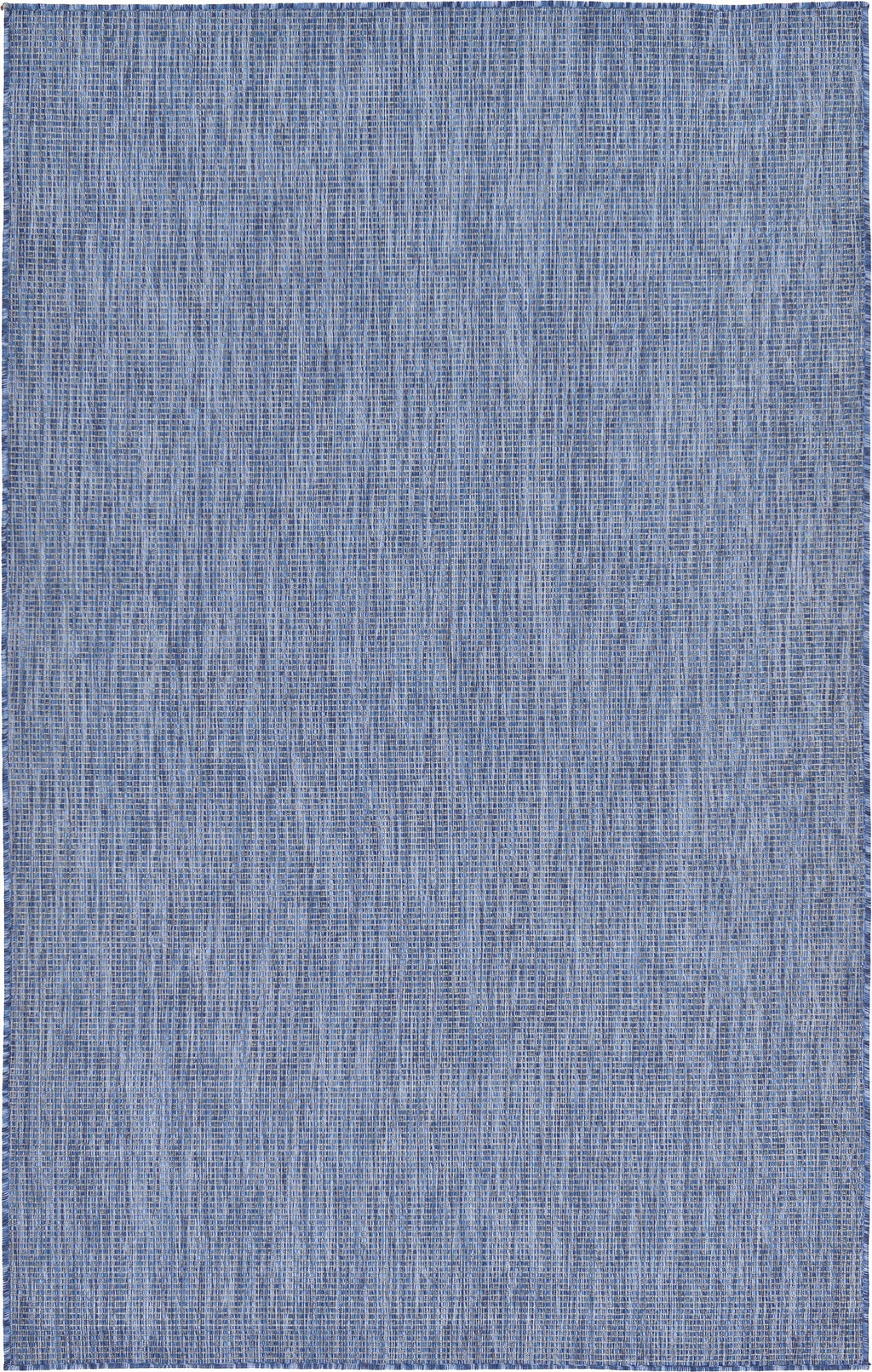 Unique Loom Collection Casual Transitional Solid Heathered Indoor/Outdoor Flatweave Area Rug (5' 3' X 8' Rectangle, Blue/Navy Blue)