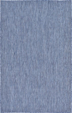Unique Loom Collection Casual Transitional Solid Heathered Indoor/Outdoor Flatweave Area Rug (5' 3' X 8' Rectangle, Blue/Navy Blue)
