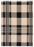 SAFAVIEH Courtyard Collection Area Rug - 53 x 77, Black & Bone, Plaid Design, Non-Shedding & Easy Care, Indoor/Outdoor & Washa