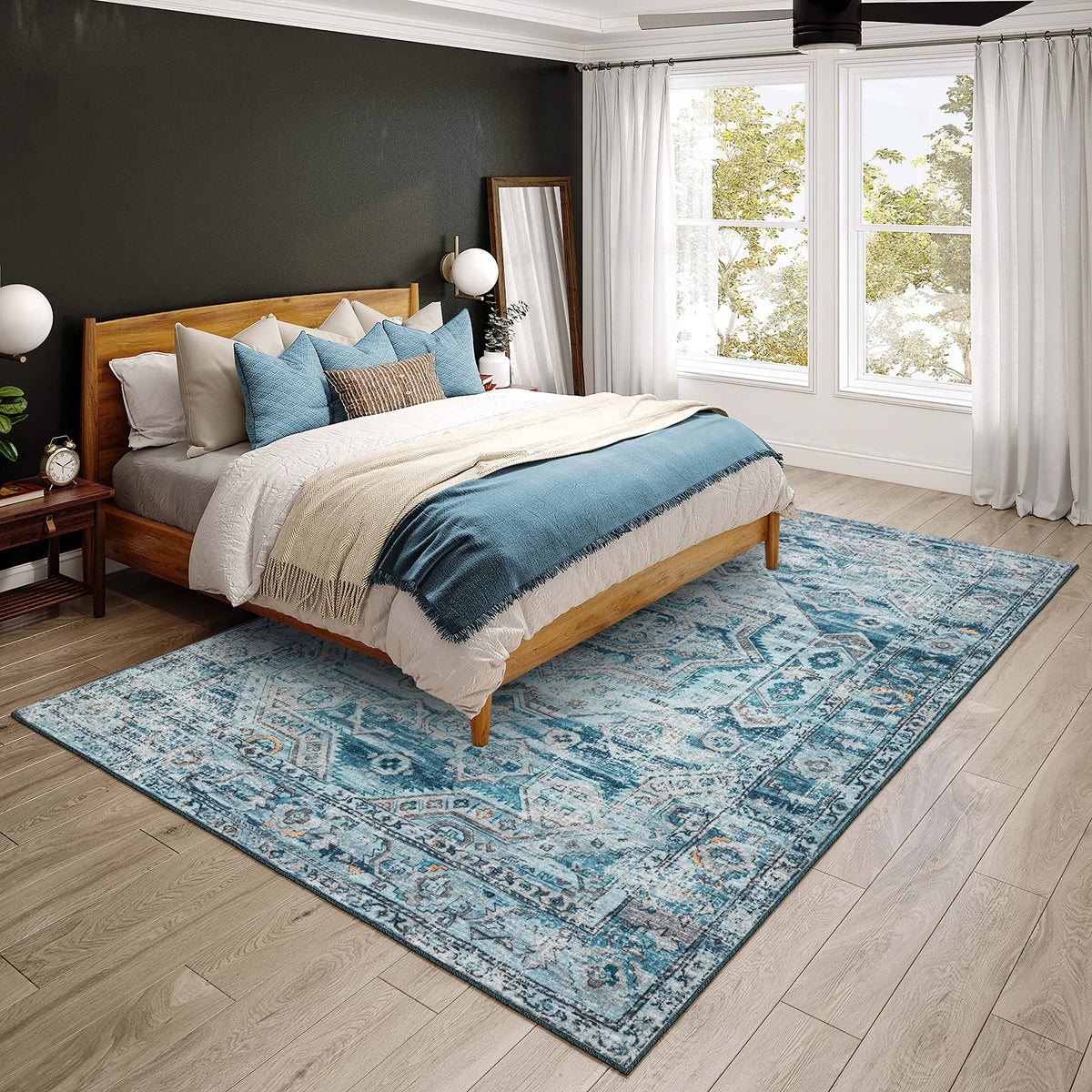 Dalyn Rugs Jericho Jc5 Denim 8' X 10' Rectangle Soft Area Rug, Easy Clean, Non Shedding, Bedroom, Entry, Living Room, Dining Room, Kitchen Rug