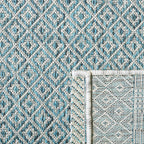 Safavieh Courtyard Collection 6'7' X 9'6' Grey/Aqua Cy8235 Indoor/-Outdoor Waterproof Easy-Cleaning Patio Backyard Mudroom Area-Rug