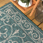 Jonathan Y Smb106F-210 Charleston Vintage Filigree Textured Weave Indoor Outdoor Area Rug, Classic, Traditional, Transitional Ea