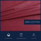Nautica- King Sheet Set, Cotton Percale Bedding Set, Crisp & Cool, Lightweight & Breathable (Solid Dark Red, King)
