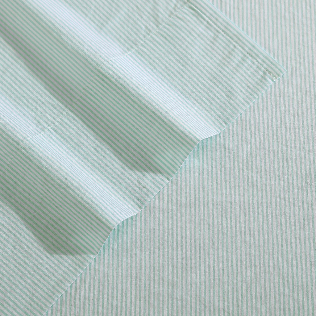 Nautica - Twin Xl Sheet Set, Cotton Percale Bedding Set, Crisp & Cool, Lightweight & Breathable (Penny Pinstripe White, Twin Xl)