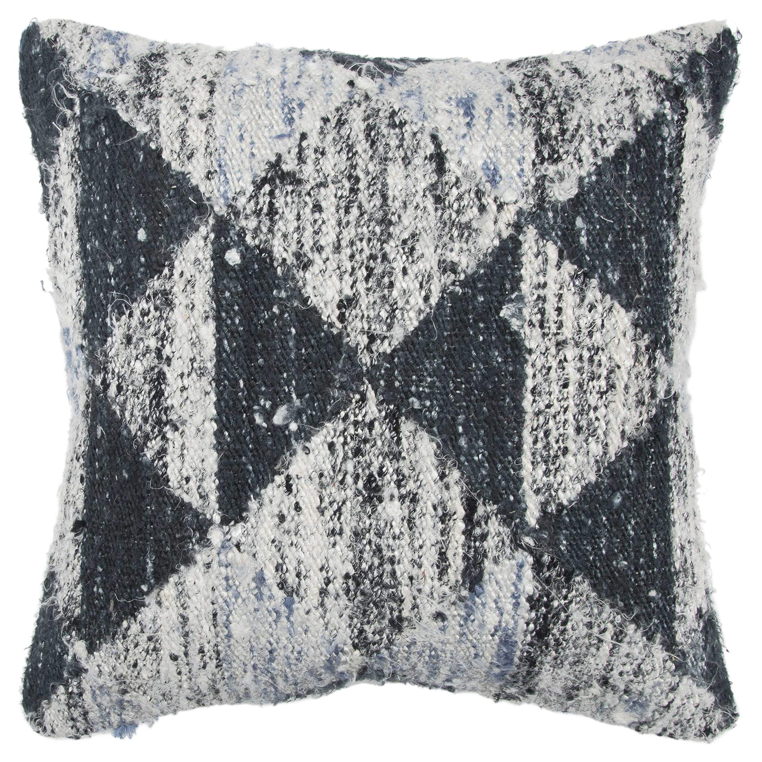 Rizzy Home | T13822 | Poly Fill Decorative Pillow | 20"x20" Light Blue Geometric