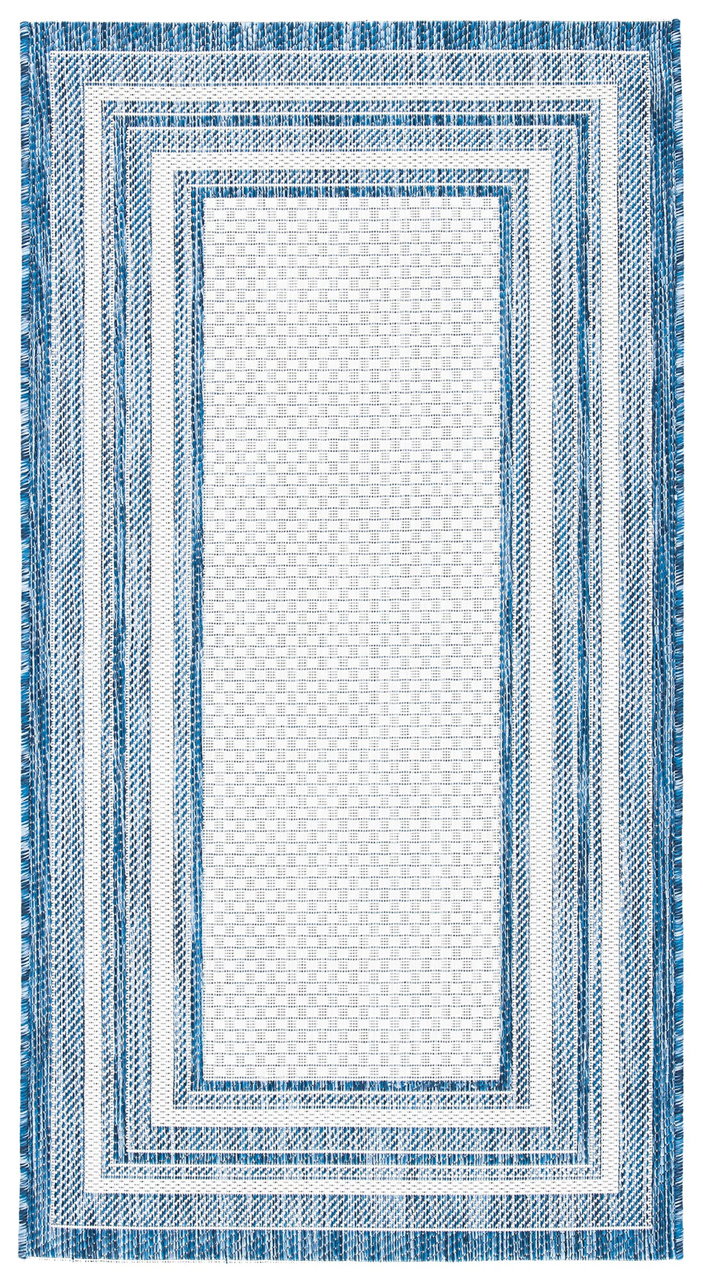 Safavieh Courtyard Collection 2'7' X 5' Ivory/Navy Cy8475 Indoor/ Outdoor Waterproof Easy Cleaning Patio Backyard Mudroom Area