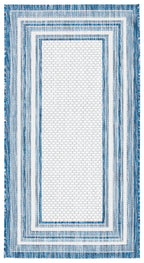 Safavieh Courtyard Collection 2'7' X 5' Ivory/Navy Cy8475 Indoor/ Outdoor Waterproof Easy Cleaning Patio Backyard Mudroom Area