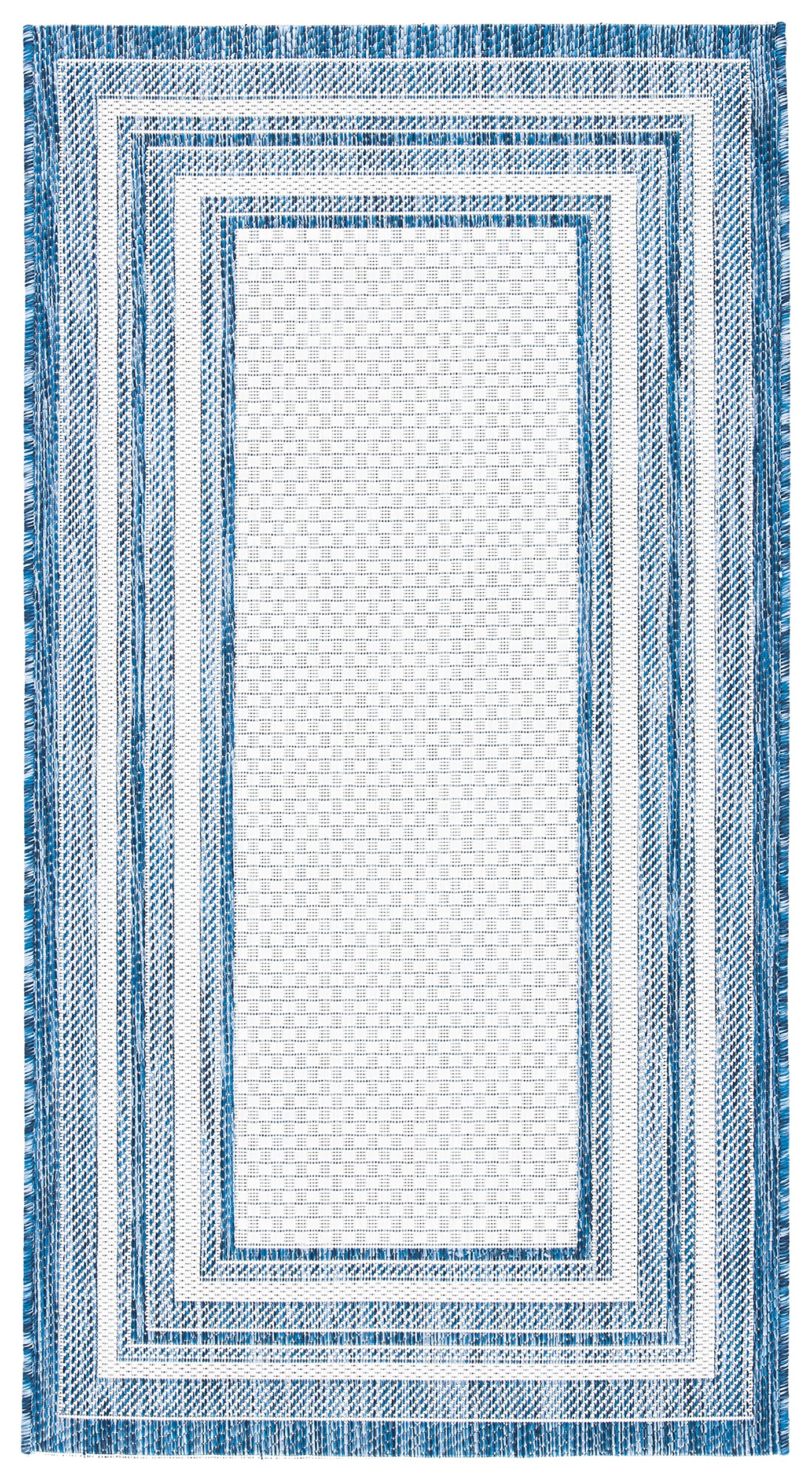 Safavieh Courtyard Collection 2'7' X 5' Ivory/Navy Cy8475 Indoor/ Outdoor Waterproof Easy Cleaning Patio Backyard Mudroom Area