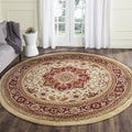 SAFAVIEH Lyndhurst Collection 10 Round Ivory/Red LNH330A Traditional Oriental Non-Shedding Dining Room Entryway Foyer Living Ro