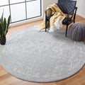 SAFAVIEH Tulum Collection 67 Round Light Grey/Ivory TUL268F Moroccan Boho Distressed Non-Shedding Dining Room Entryway Foyer Li