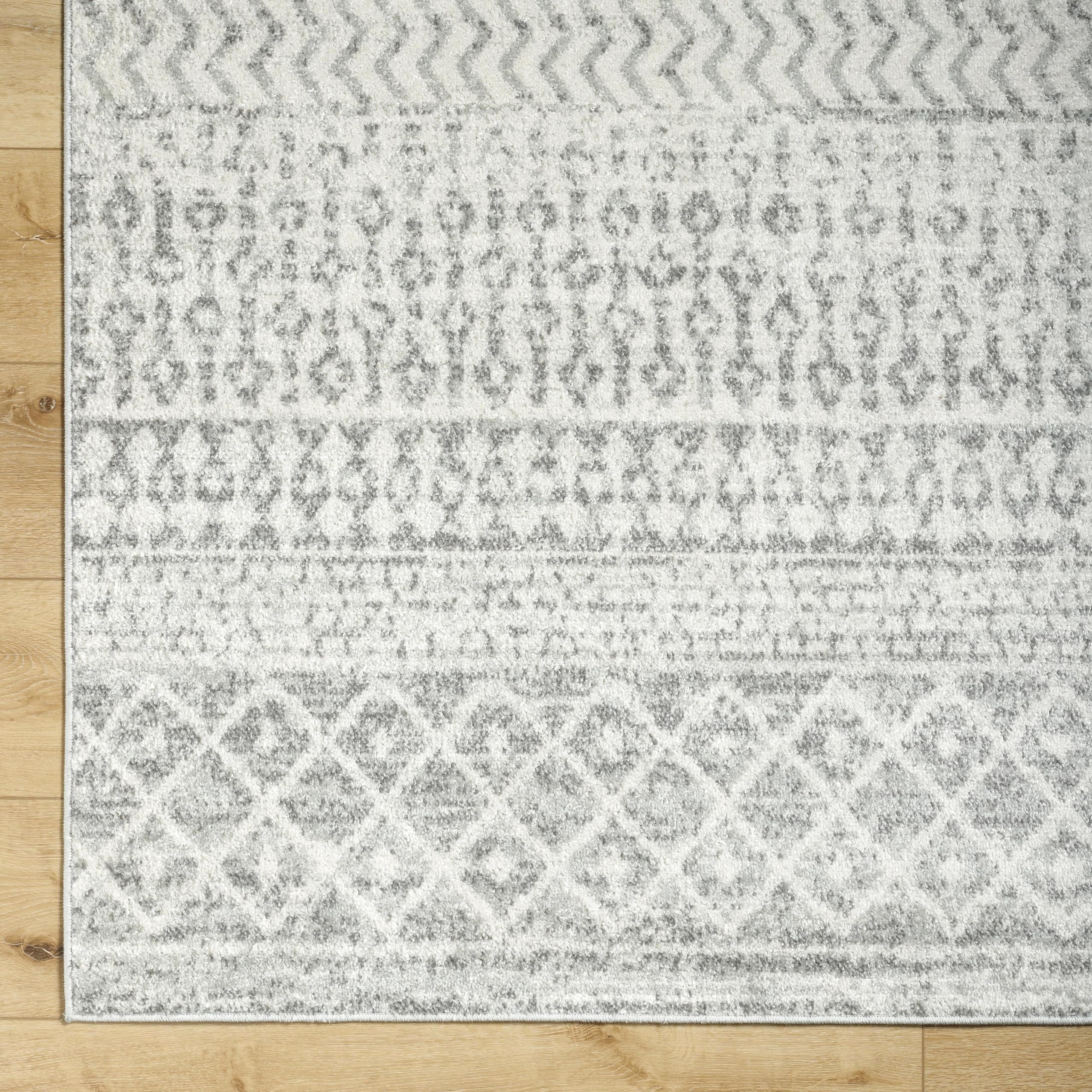 Livabliss Chester Boho Moroccan Area Rug,10' Square,Grey
