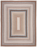 SAFAVIEH Braided Collection Area Rug - 6 x 8, Brown/Multi, Geometric Design, Machine Washable Indoor/Outdoor & Washable-Ideal 
