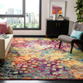 SAFAVIEH Monaco Collection Area Rug - 67 x 92, Pink & Multi, Boho Chic Abstract Watercolor Design, Non-Shedding & Easy Care, I