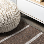 Jonathan Y Smb125B-210 Colonia Berber Stripe Indoor Outdoor Area Rug Bohemian Contemporary Easy Cleaning Bedroom Kitchen Backyard Patio Non Shedding, 2 X 10, Brown/Beige