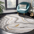 SAFAVIEH Craft Collection 12 Round Grey/Gold CFT819F Modern Abstract Non-Shedding Living Room Bedroom Area Rug