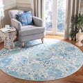 SAFAVIEH Madison Collection 53 Round Cream / Turquoise MAD600E Boho Chic Glam Paisley Non-Shedding Dining Room Entryway Foyer L