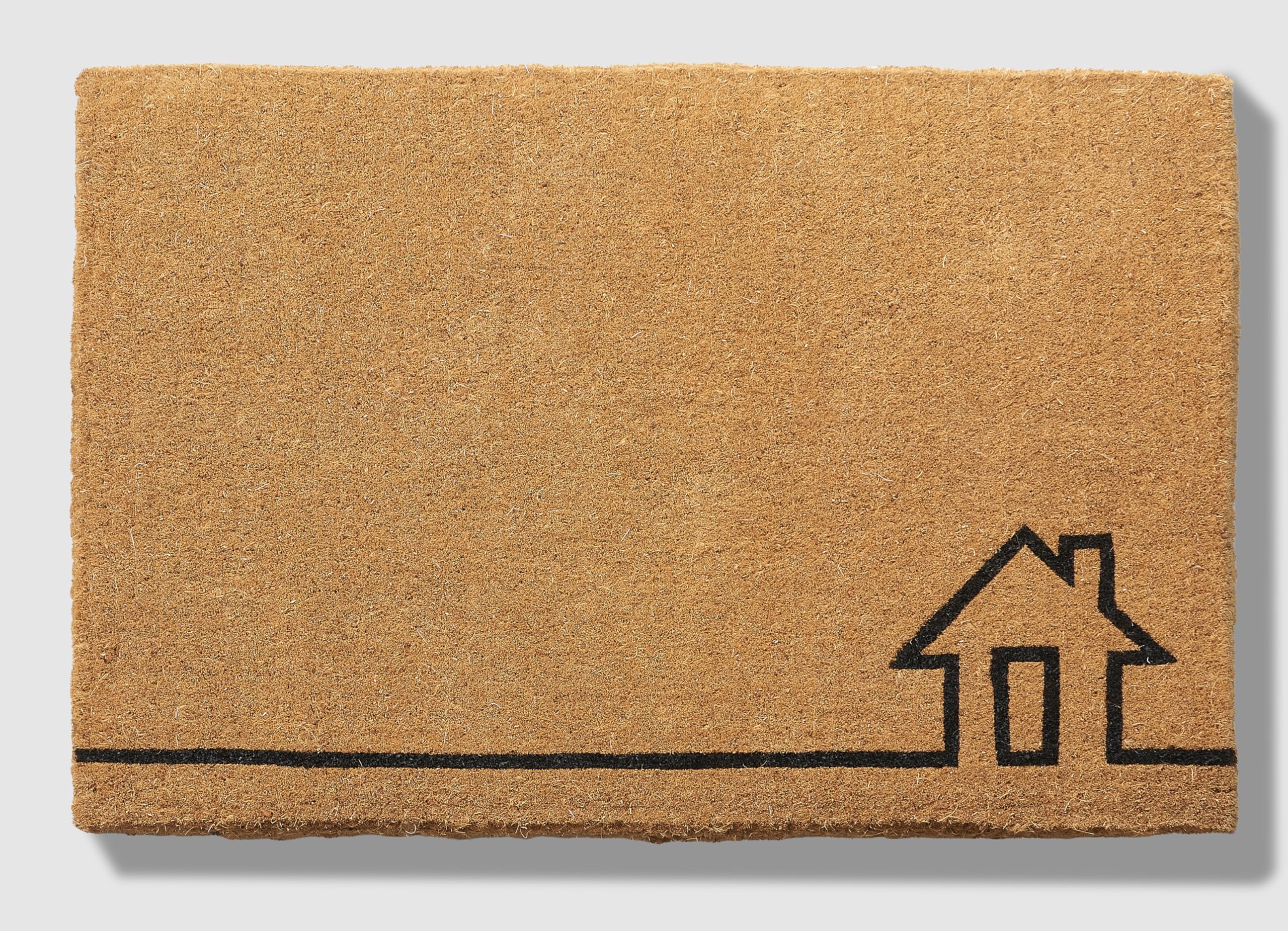 Fab Habitat Modern Extra Thick Doormat - Handwoven, Durable - Natural Coir - Entryway, Front Door, Porch, Patio - Home View Natu