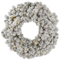 Vickerman 30 Inch  Flocked Kodiak Wreath 100Ww+10G40Led  A146931Led
