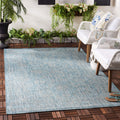 Safavieh Courtyard Collection 2'7' X 5' Aqua/Grey Cy8680 Indoor/ Outdoor Patio Backyard Mudroom Area Rug