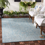 Safavieh Courtyard Collection 2'7' X 5' Aqua/Grey Cy8680 Indoor/ Outdoor Patio Backyard Mudroom Area Rug
