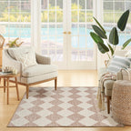 Nourison Positano Indoor/Outdoor Beige 4' X 6' Area Rug, Easy Cleaning, Non Shedding, Bed Room, Living Room, Dining Room, Backyard, Deck, Patio (4X6)