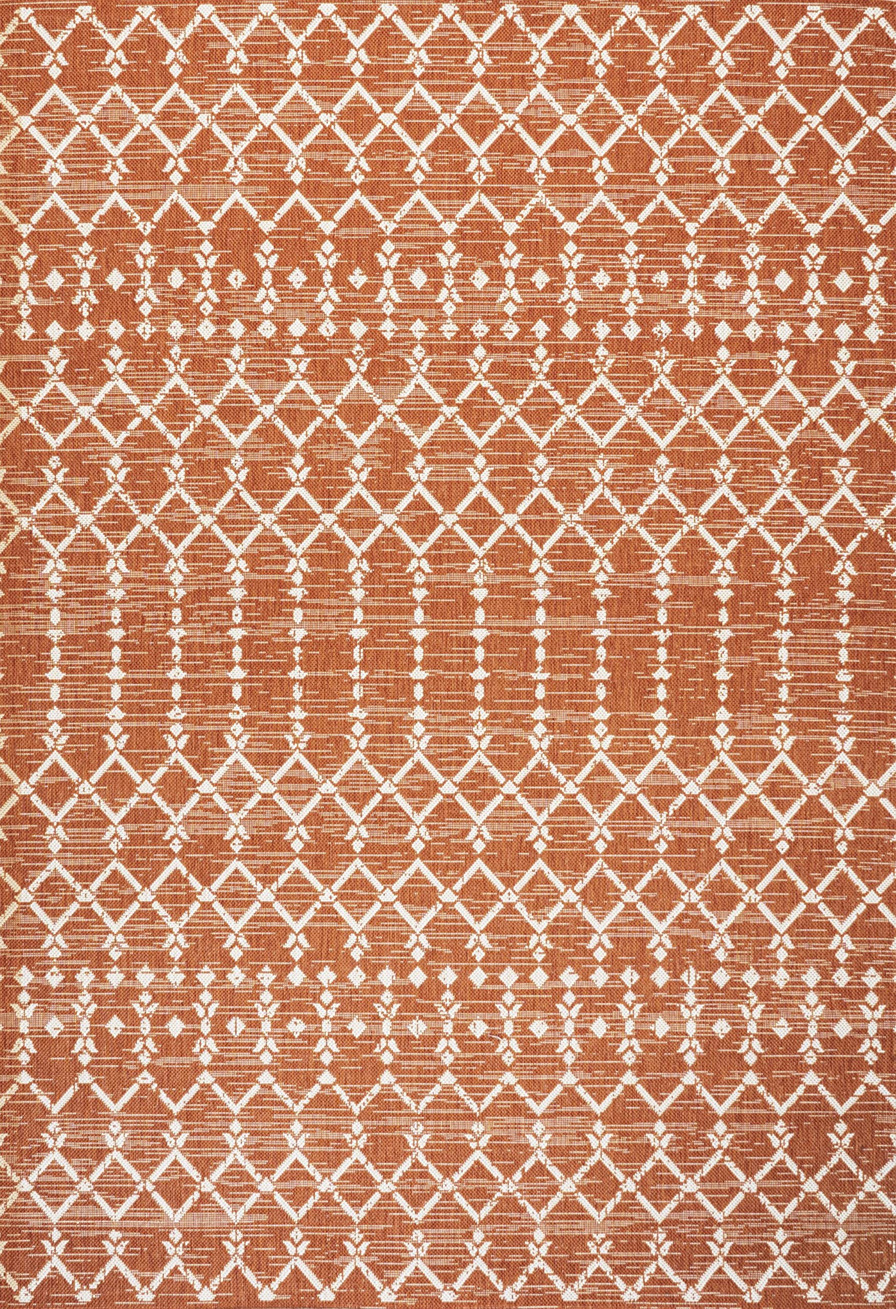 Jonathan Y Smb108P-4 Ourika Moroccan Geometric Textured Weave Indoor Outdoor Area-Rug, Bohemian Rustic Scandinavian Easy-Cleaning,Bedroom,Kitchen,Backyard,Patio,Non Shedding, 4 X 6, Orange/Cream