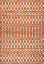 Jonathan Y Smb108P-4 Ourika Moroccan Geometric Textured Weave Indoor Outdoor Area-Rug, Bohemian Rustic Scandinavian Easy-Cleaning,Bedroom,Kitchen,Backyard,Patio,Non Shedding, 4 X 6, Orange/Cream
