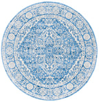 Safavieh Brentwood Collection 6'7'' Round Ivory / Navy Bnt832A Medallion Distressed Non-Shedding Dining Room Entryway Foyer Livi