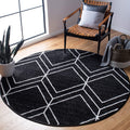 SAFAVIEH Adirondack Collection 8 Round Black/Ivory ADR241Z Modern Geometric Non-Shedding Living Room Dining Bedroom Foyer Area 