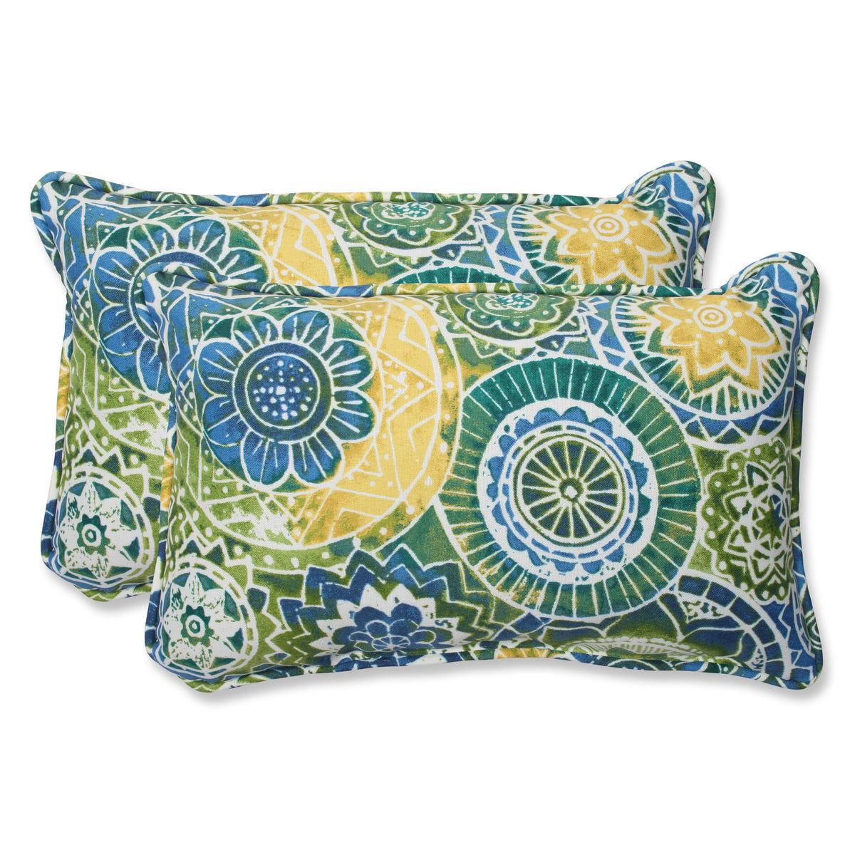 Pillow Perfect Rectangular Throw Pillow, Omnia Lagoon, Set Of 2, Blue