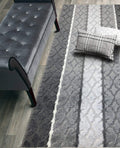 ORFA HOME Custom Size Hallway Runner Rug, Slip Resistant, 26 Inch Wide x Your Choice of Length Size, Damask Anthracite, 26 Inch 