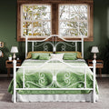 Allewie Queen Size Bed Frame with Headboard,Metal Bed Frame with Butterfly Pattern Design Headboard & Footboard,No Box Spring Ne