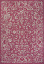 Jonathan Y Smb100G-9 Tela Bohemian Textured Weave Floral Indoor Outdoor Area Rug, Coastal,Traditional,Transitional Easy Clean,Bedroom,Kitchen,Backyard,Patio, Non-Shed, Fuchsia/Light Gray, 9 X 12