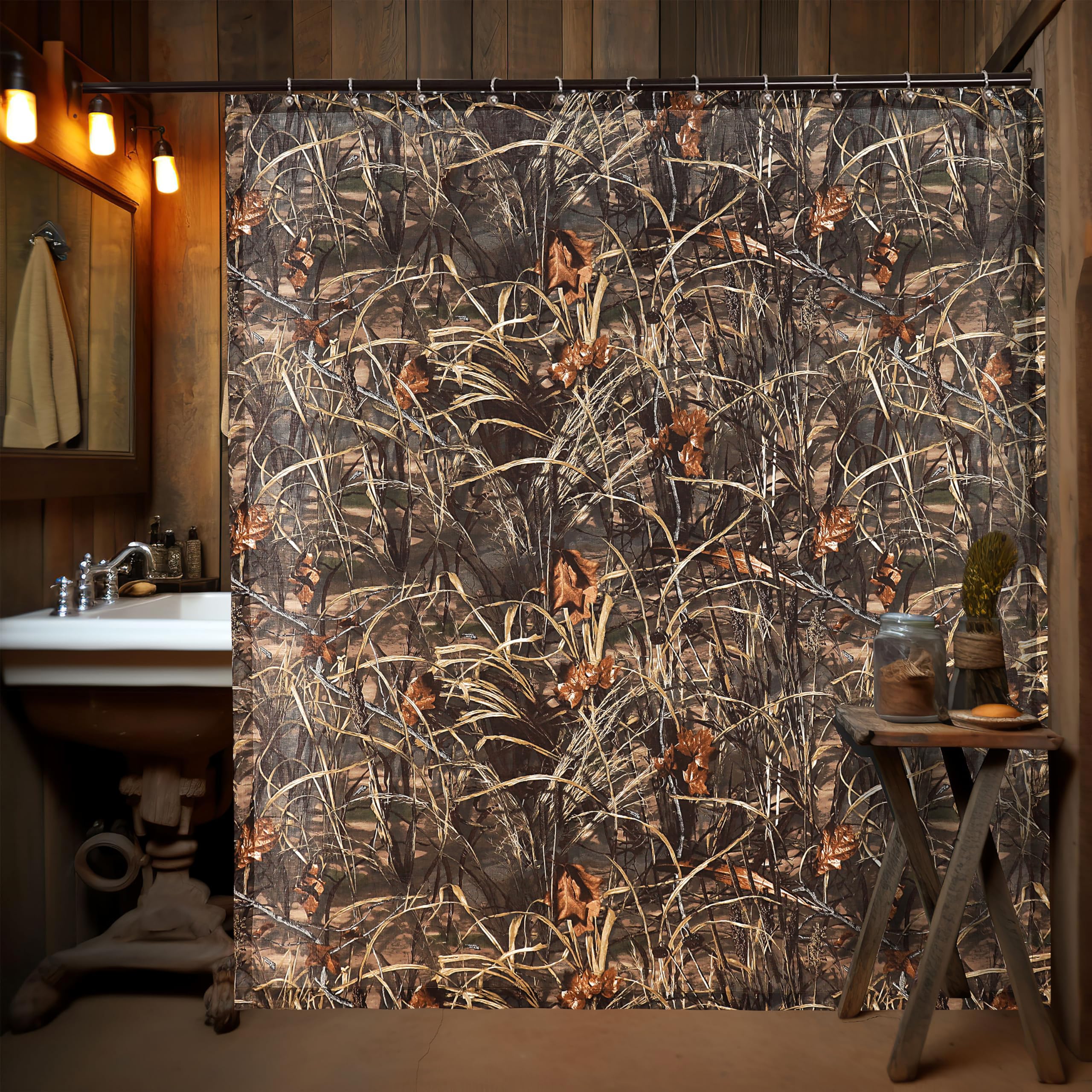 Realtree Max-4 Hunting Camo Shower Curtains For Bathroom, 72 Inch Shower Curtain - Upgrade Your Bathroom With Camouflage Hookles