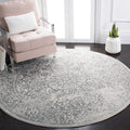 SAFAVIEH Evoke Collection Area Rug - 3 Round, Ivory & Grey, Distressed Design, Non-Shedding & Easy Care, Ideal for High Traffic