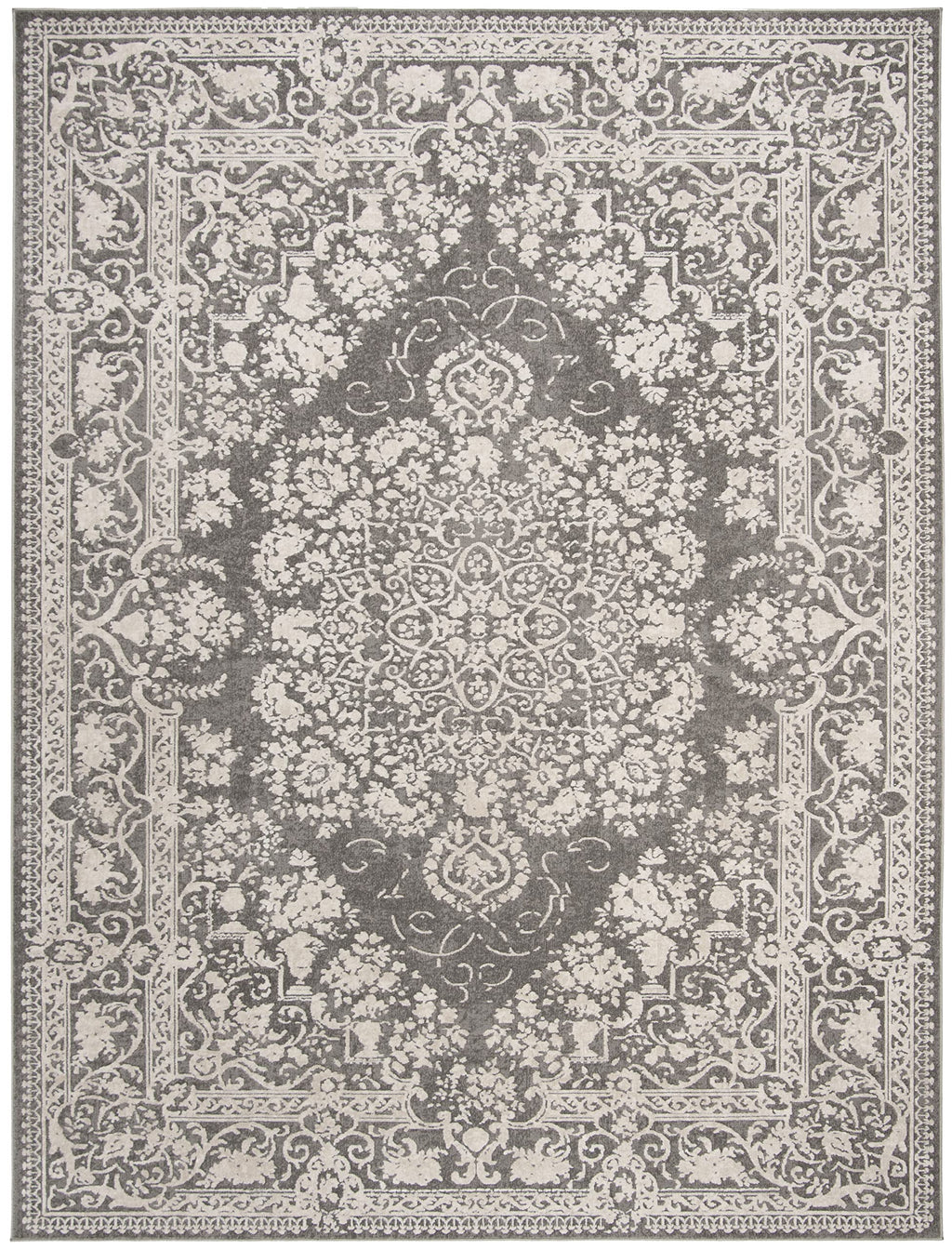Safavieh Reflection Collection Area Rug - 10' X 14', Dark Grey & Cream, Vintage Distressed Design, Non-Shedding & Easy Care, Ide