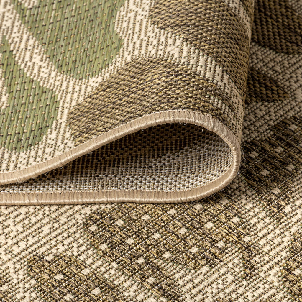 Jonathan Y Smb110A-5Sq Zinnia Modern Floral Textured Weave Indoor Outdoor Area Rug Bohemian Coastal Easy Cleaning Bedroom Kitchen Backyard Patio Non Shedding, 5' Square, Sage/Brown