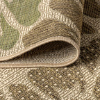 Jonathan Y Smb110A-5Sq Zinnia Modern Floral Textured Weave Indoor Outdoor Area Rug Bohemian Coastal Easy Cleaning Bedroom Kitchen Backyard Patio Non Shedding, 5' Square, Sage/Brown