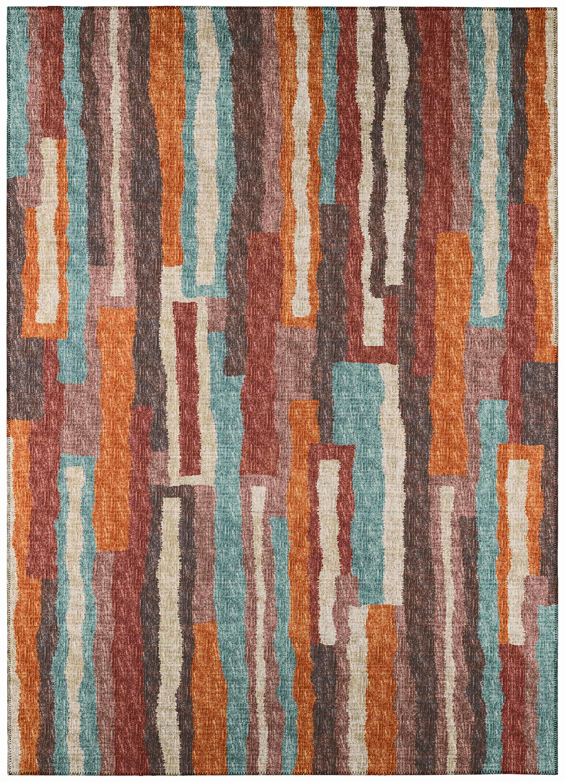 Addison Rugs Bravado Abv37 Paprika Washable 5' X 7'6" Indoor Outdoor Area Rug, Easy Clean, Machine Washable, Non Shedding, Bedroom, Entry, Living Room, Dining Room, Kitchen, Patio Rug