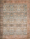 Loloi LAYLA Collection, LAY-04, Ocean / Rust, 2-3 x 3-9, .13 Thick, Accent Rug, Soft, Durable, Vintage Inspired, Distressed, L