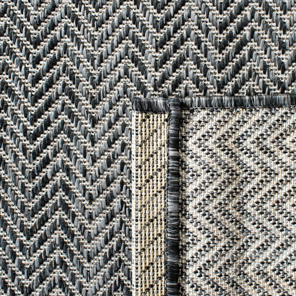 Safavieh Courtyard Collection Area Rug - 10' X 14', Black & Beige, Non-Shedding & Easy Care, Indoor/Outdoor & Washable-Ideal For