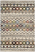 SAFAVIEH Amsterdam Collection Area Rug - 51 x 76, Ivory & Multi, Moroccan Boho Design, Non-Shedding & Easy Care, Ideal for Hig