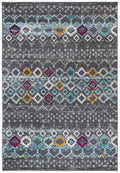 SAFAVIEH Amsterdam Collection Accent Rug - 2'3'' x 4', Dark Grey & Ivory, Moroccan Boho Design, Non-Shedding & Easy Care, Ideal 