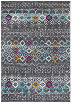 SAFAVIEH Amsterdam Collection Accent Rug - 2'3'' x 4', Dark Grey & Ivory, Moroccan Boho Design, Non-Shedding & Easy Care, Ideal 